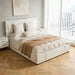 Upholstered Platform Bed Frame With Adjustable LED Headboard, USB C-Charging, Hydraulic Lift Home Essentials