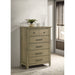 Pelton - 5 Drawer Chest - Oak Furniture Max