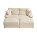 Double Chaise Lounge Set With Reversible Storage Ottomans, USB Port Home Essentials
