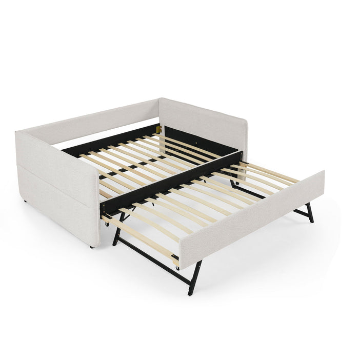 Upholstered Daybed With Pop Up Trundle Home Essentials