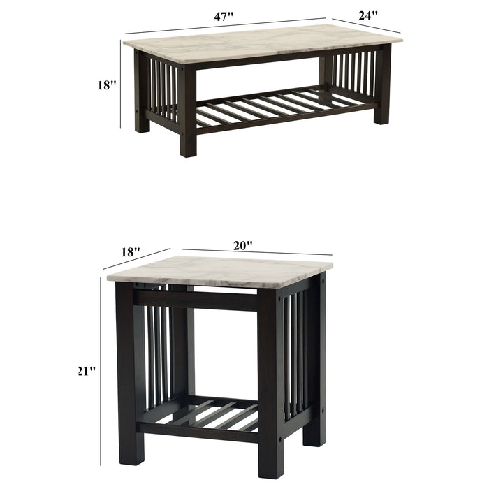 3 Piece Occasional Table Set, 1 Coffee Table And 2 End Tables, Open Storage Design - Walnut Home Essentials