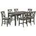 7 Piece Dining Room Furniture, Counter Height Table And 6 Chairs Set - Gray Home Essentials