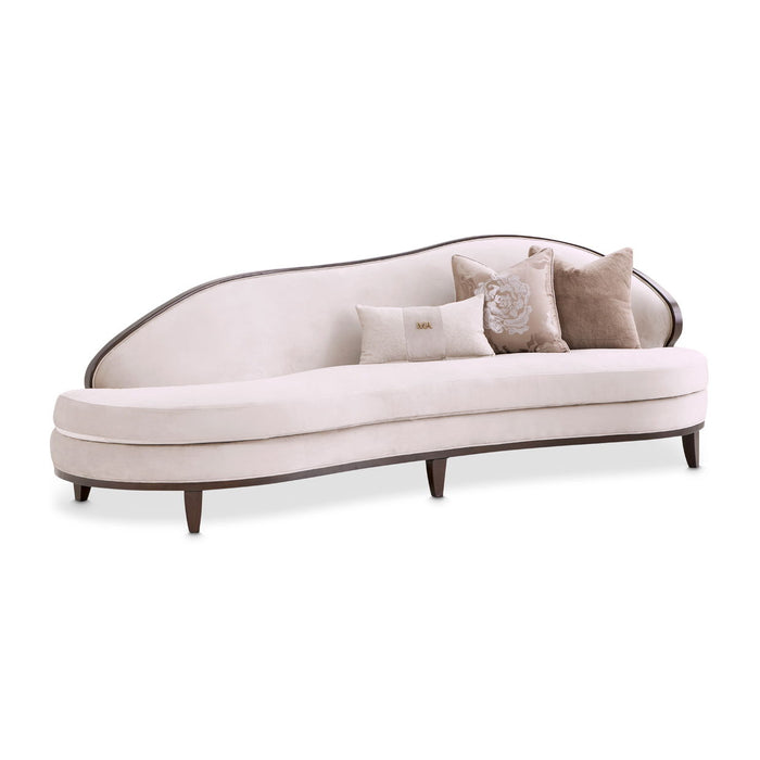Camellia Field - Asymmetrical Velvet Sofa - Porcini / Warm Pecan
