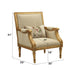 Daesha - Chair With Pillow - Tan Flannel & Antique Gold ACME