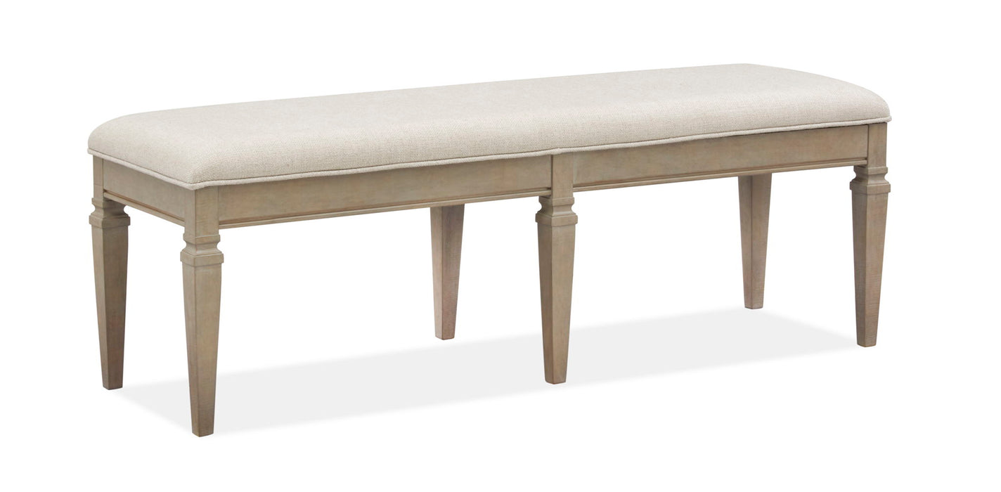 Lancaster - Bench With Upholstered Seat - Dovetail Gray Magnussen Furniture
