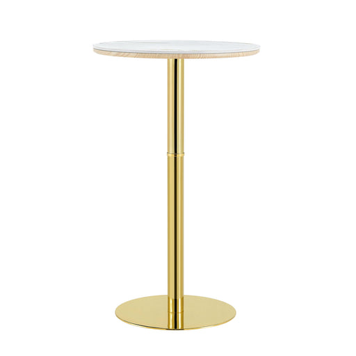 Circular Bar Table With Non Adjustable Legs - Gold+White Home Essentials