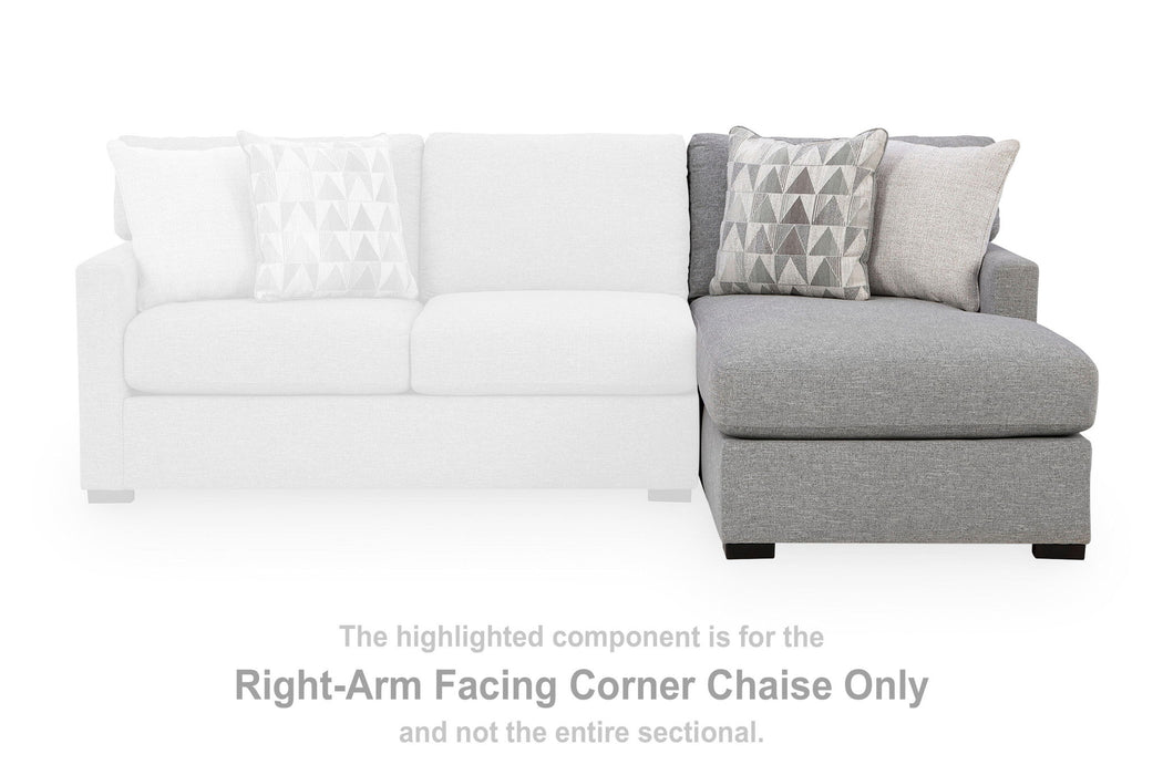 UrbanCrest - RAF Corner Chaise - Pewter Signature Design by Ashley®