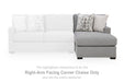 UrbanCrest - RAF Corner Chaise - Pewter Signature Design by Ashley®