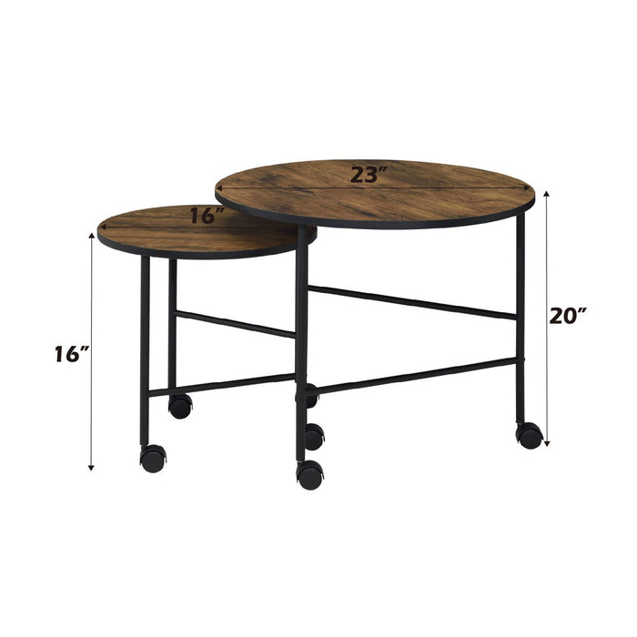 Oblis - Nesting Table Set - Vintage Oak ACME