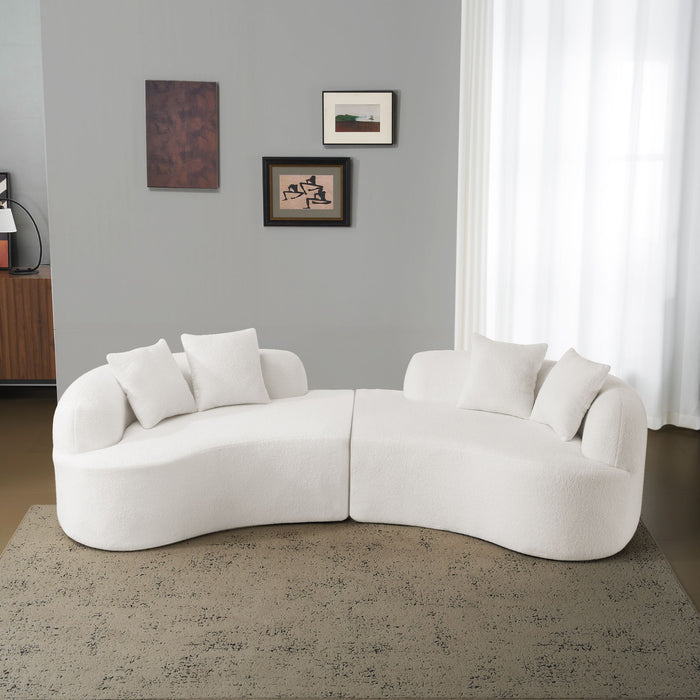 Curved 4 Seater Full Compression Sponge Sofa Home Essentials