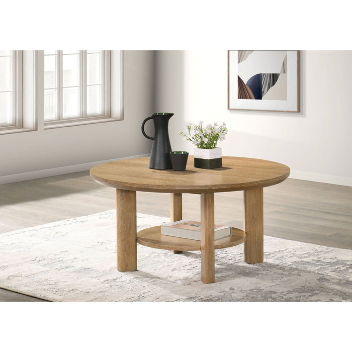 Crispin - Round Table With Lower Shelf Furniture Max