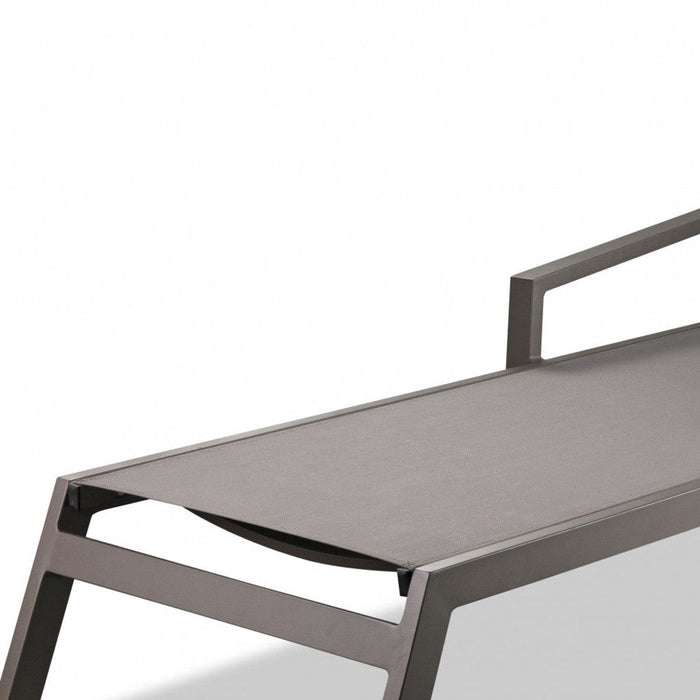 Modern Aluminum Chaise Lounges (Set of 2) - Taupe