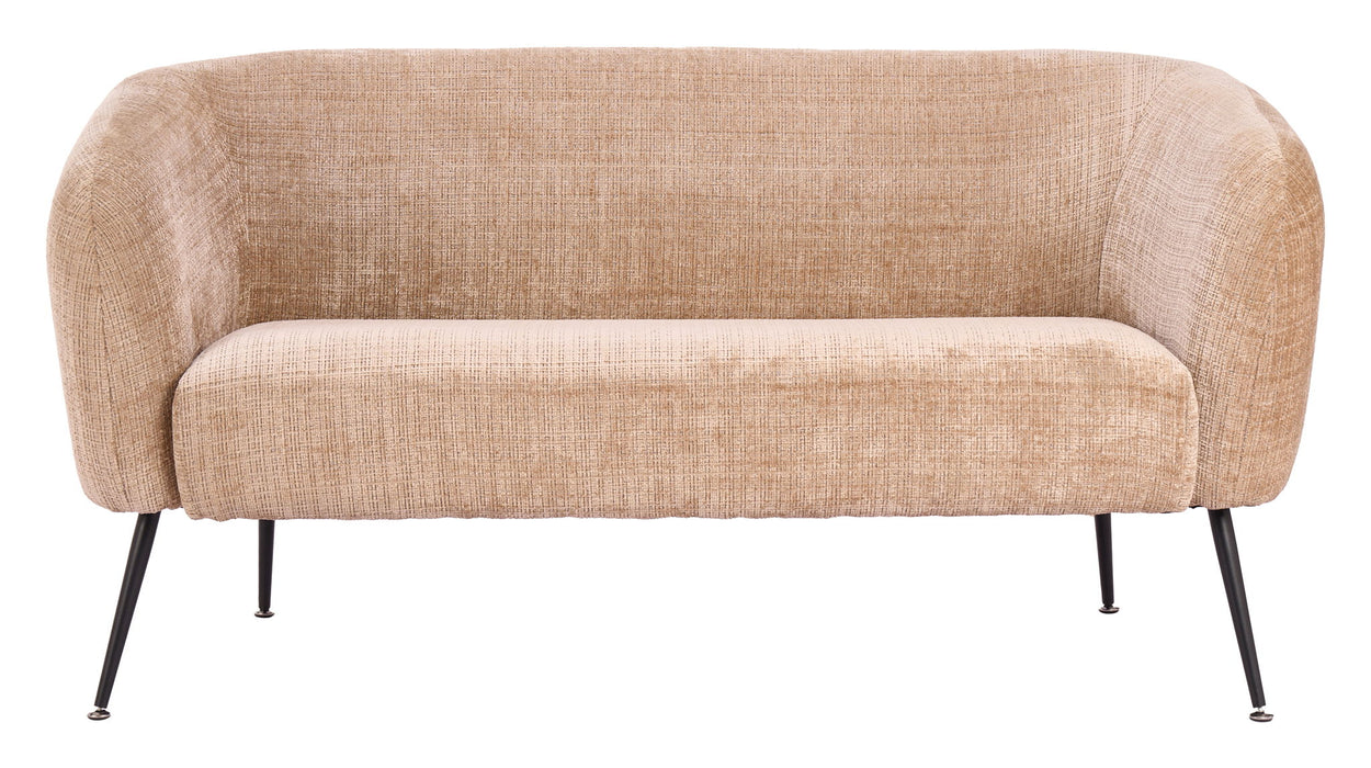 Racine - Loveseat - Linen Beige / Brown Zuo Modern