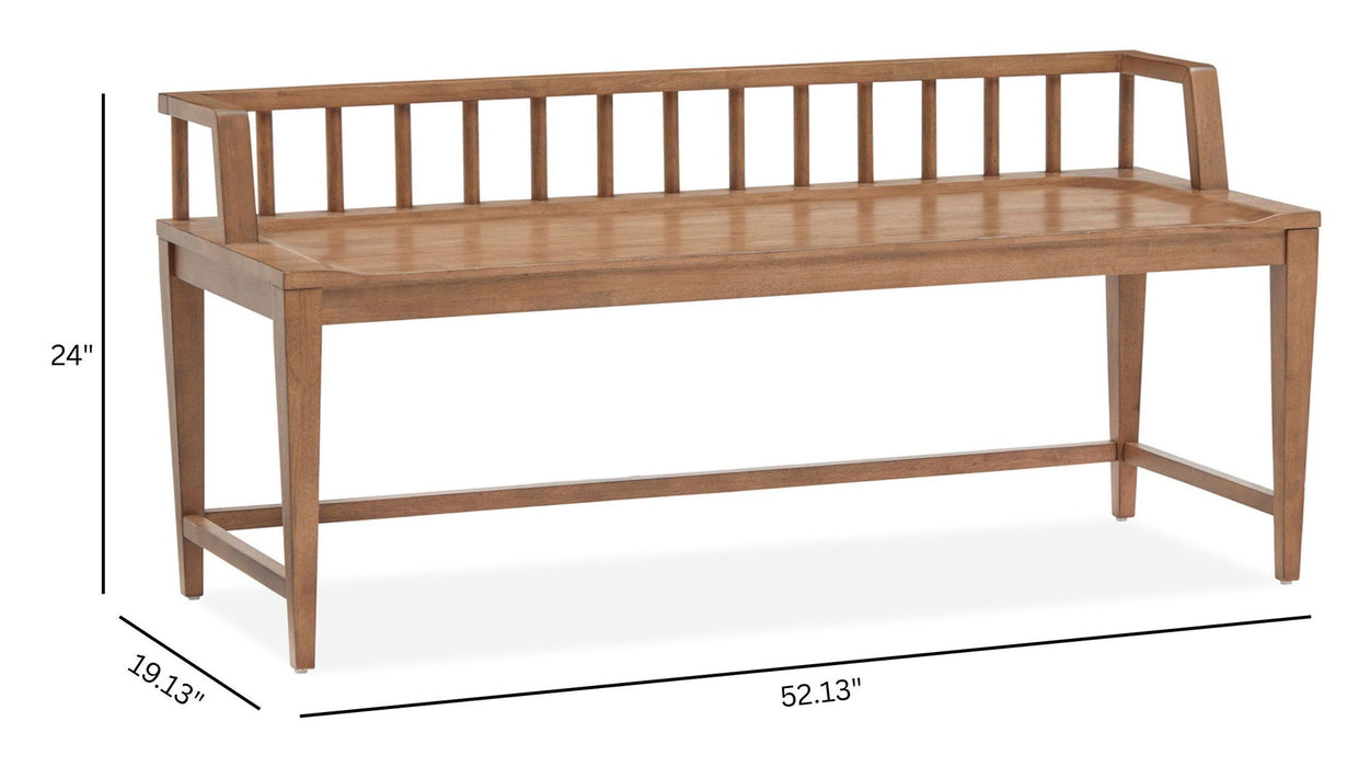 Lindon - Arm Bench With Low Back - Light Brown Magnussen Furniture