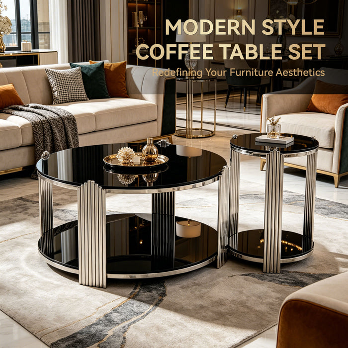 Round Table With Double Layer Storage Home Essentials