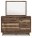 Chirason - 3 Pc. - Twin Panel Bed With Storage, Dresser And Mirror - Brown Signature Design by Ashley®