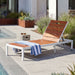 Outdoor Chaise Pool Lounge Chairs With Adjustable Backrest - Brown / White Hearth and Haven
