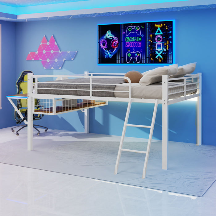 Loft Bed With Built In Desk, LED Light Strip Home Essentials