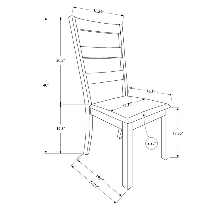 Dining Chair, Side, Upholstered For Dining Room, Transitional (Set of 2) - Beige 8th Street