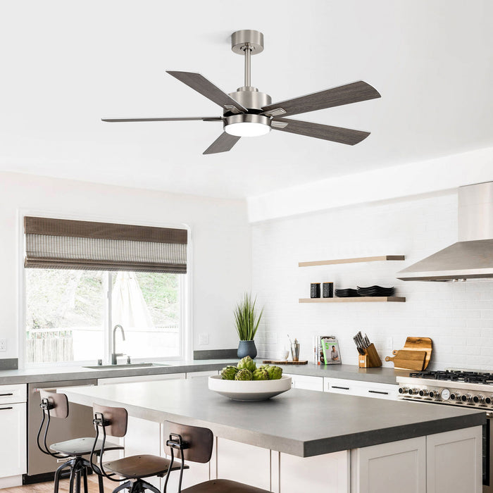 Reversible DC Motor Ceiling Fan With Dimmable LED Light For Living Room Daily Nest