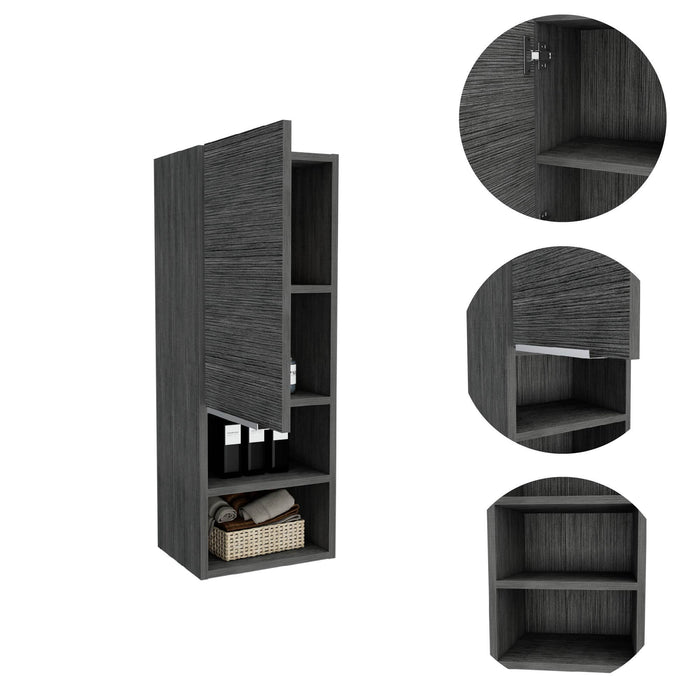 Accent Cabinet With Three Shelves - Smoky Gray Oak