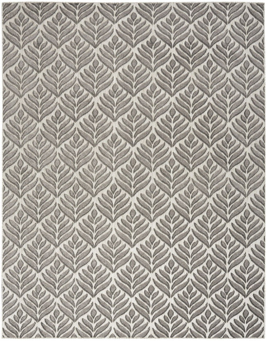 4' X 6' Floral Stain Resistant Non Skid Area Rug - Charcoal