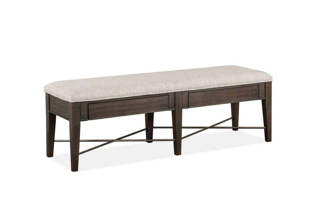 Westley Falls - Bench With Upholstered Seat - Graphite Magnussen Furniture