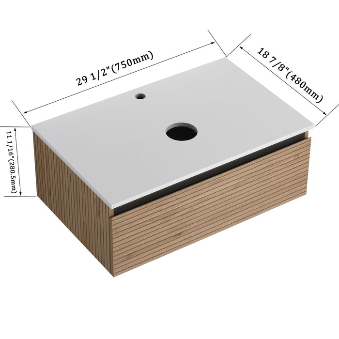 Wall Mounted Bathroom Vanity & 1 Soft Close Drawer (Excluding Sink) Home Essentials
