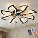 Flower Ceiling Fan With Remote Controlled LED Light, Flush Mount DC Motor Fan Daily Nest