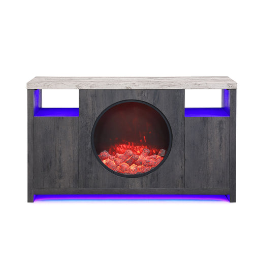 Nancy - Entertainment Unit With Bluetooth Speaker And LED Lighting - Gray Global Furniture USA