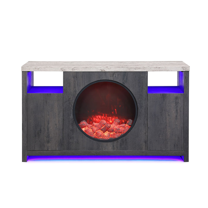 Nancy - Entertainment Unit With Bluetooth Speaker And LED Lighting - Gray Global Furniture USA