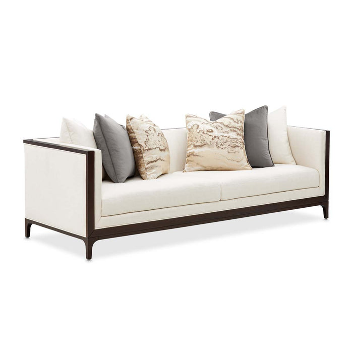 Belmont Place - Sofa - Cream / Espresso Michael Amini