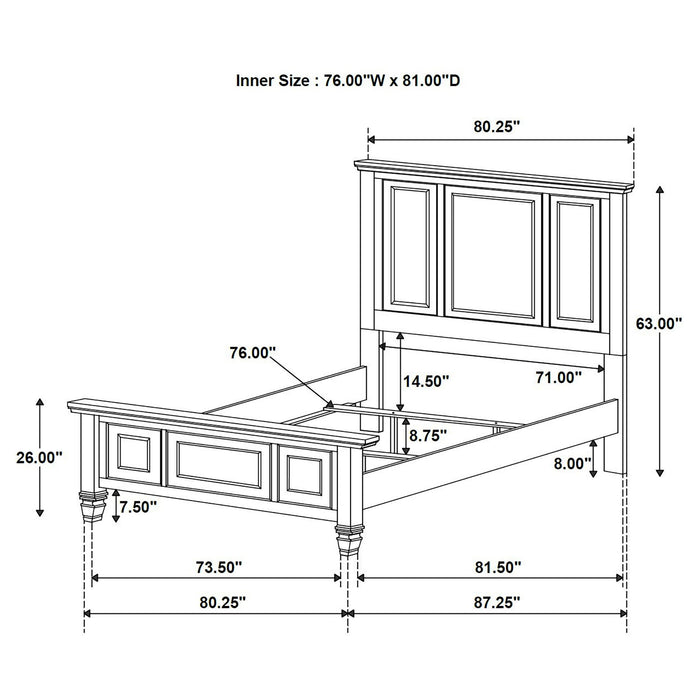 Dennis - 4 Piece Eastern King Bedroom Set - Cream White Furniture Max