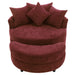 360° Swivel Accent Barrel Chair With Storage Ottoman & 4 Pillows, Modern Leisure Chair Round Accent For Living Room Hearth and Haven