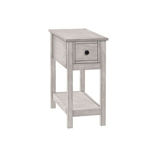 Accent End Table, 2 Tier, Narrow, Lamp, Storage Drawer, Charming Design 8th Street