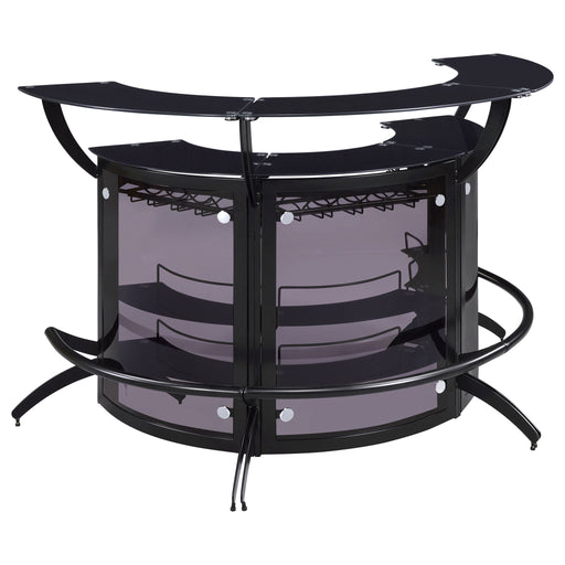 Elaina - 3 Piece Curved Freestanding Home Bar - Black Furniture Max