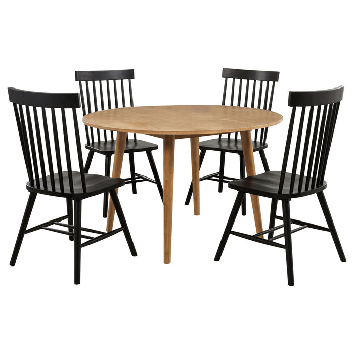 Finley - 5 Piece Dining Set With Round Table And Spindle Back Chairs Furniture Max