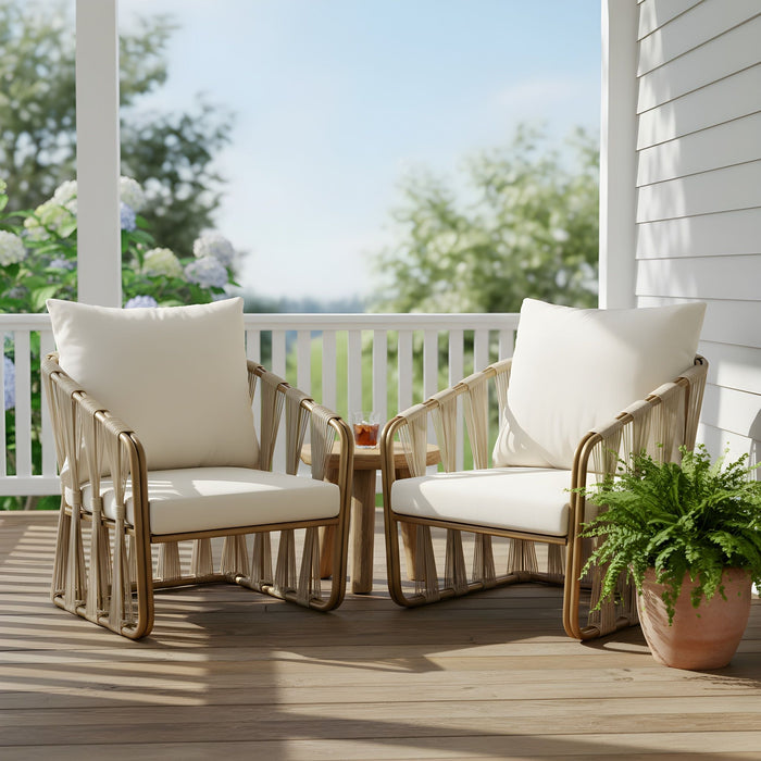 Chair With Cushion (Set of 2) - Beige Noble House