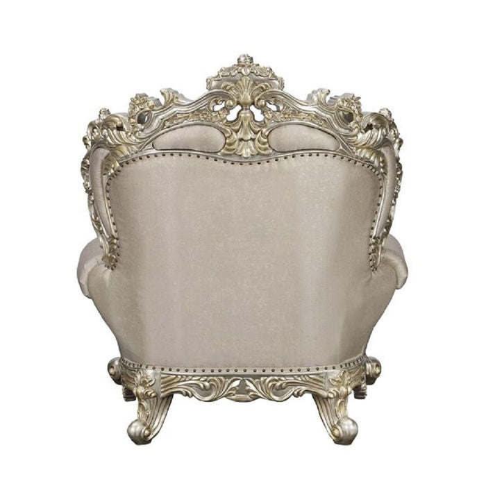 Danae - Chair With 2 Pillows - Fabric, Champagne & Gold ACME