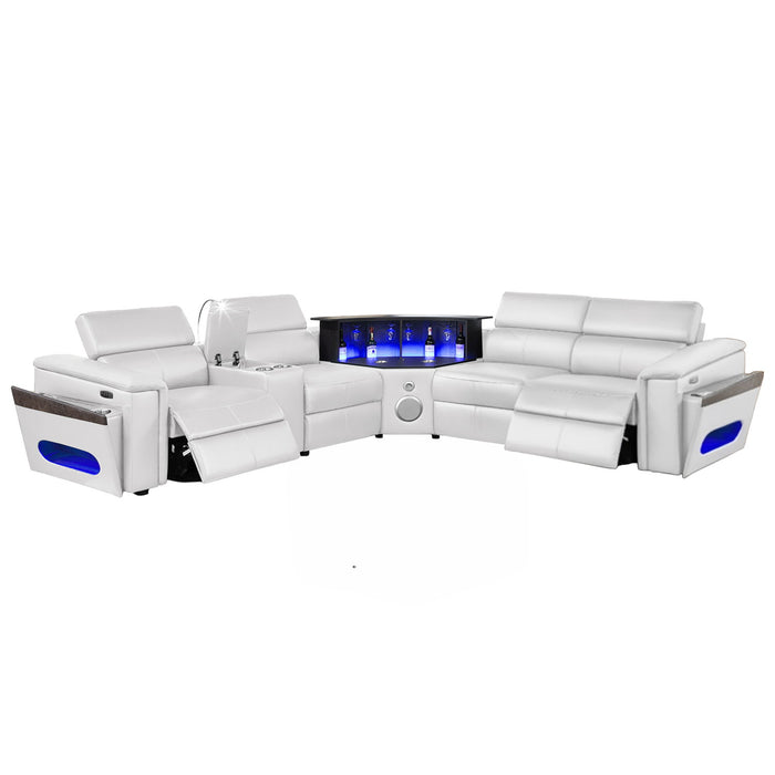 Nova - Sectional With Bluetooth Speaker, LED And Lifting Wine Cabinet Matrix Furniture Group