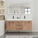 60" Freestanding Bathroom Vanity With Double Sink, Soft Close Doors, 3 Drawers - Imitative Oak Home Essentials