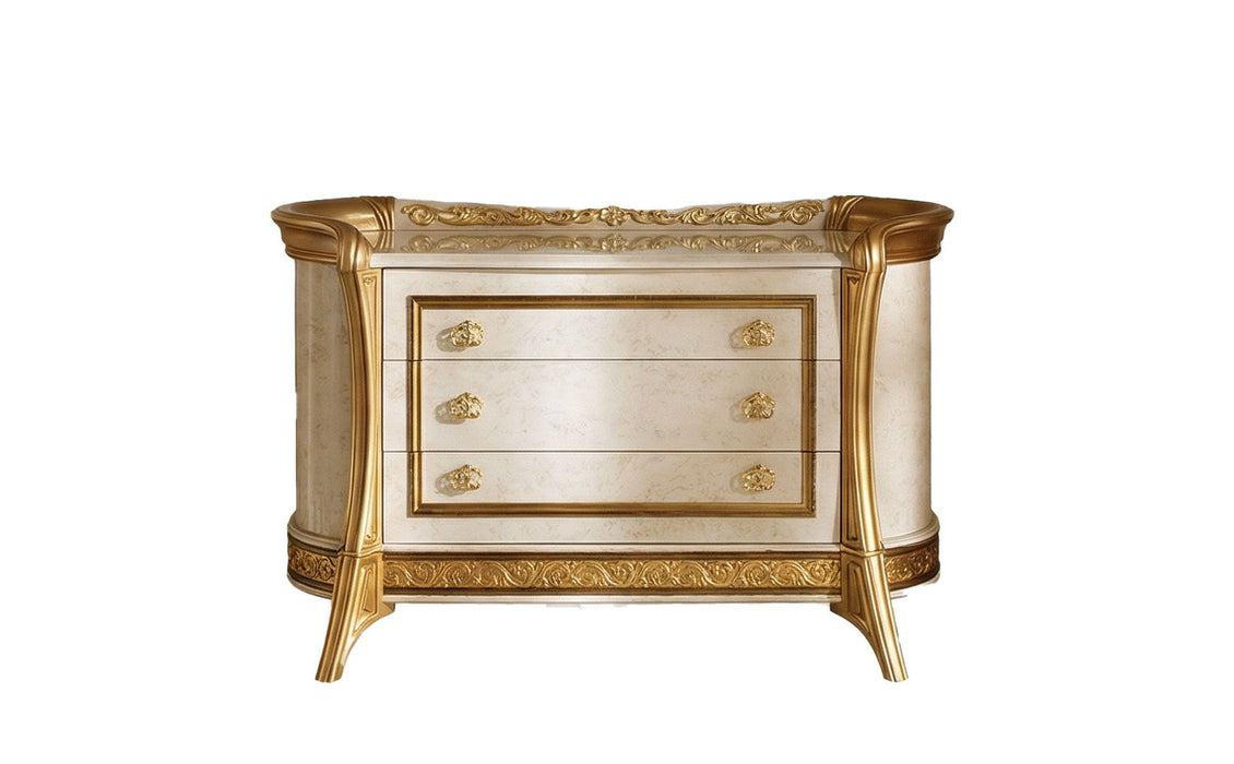 Melodia - 3 Drawers Dresser Arredo - Gold / Beige Arredoclassic Italy