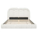 Queen Size Upholstered Platform Bed With Tufted Headboard - White Noble House
