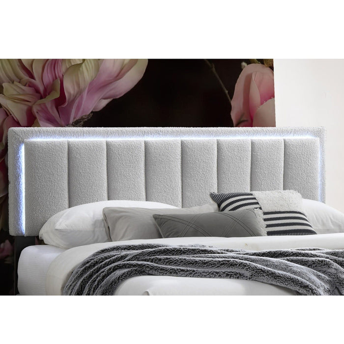 Bed With Channel Tufting And Built In LED Headboard Home Essentials