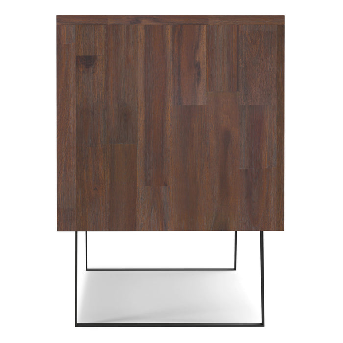Lowry - TV Media Stand - Distressed Charcoal Brown Simpli-Home