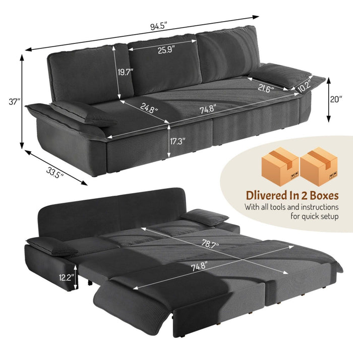 King Size Pull Out Sofa Bed, 3 In 1 Convertible Multifunctional Home Essentials