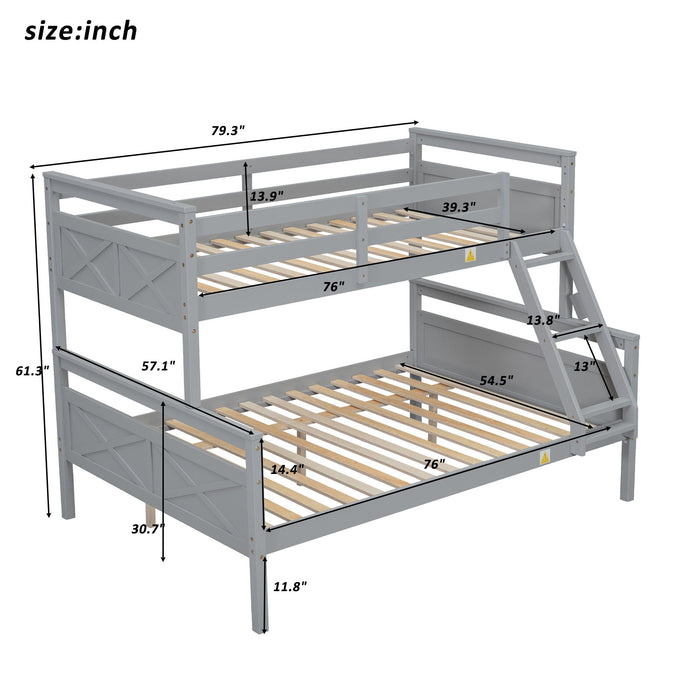 Bunk Bed With Ladder And Safety Guardrail