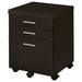 3 Drawer File Cabinetб Compact Office Storage For Home - Brown Furniture Max