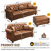 Upholstered Sofa With Nailhead Trim, Rolled Armrests With Ottoman Home Essentials