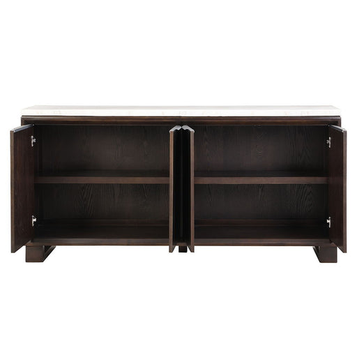 Edwyn - Server With Marble Top - Natural Marble Top & Espresso Finish ACME